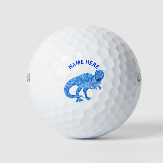 T-Rex Dinosaur Colourful Prehistoric Animal Golf Balls (Front)