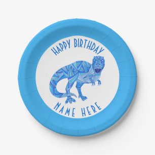 T-Rex Dinosaur Colourful Prehistoric Party Theme Paper Plate