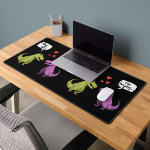 T-Rex Dinosaur Couple Hug Me Valentines Day Funny Desk Mat