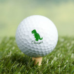 T-Rex Dinosaur Design Golf Balls<br><div class="desc">This t-rex dinosaur design personalised golf ball is white and dimpled, with a diameter of at least 1.680 inches (42.67 mm) and a mass no more than 1.620 ounces (45.93 grams). The dimples on the surface are crucial for aerodynamics, reducing drag and allowing the ball to travel farther. Golf balls...</div>