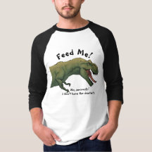 T-Rex Dinosaur Feed Me Men's 3/4 sleeve 