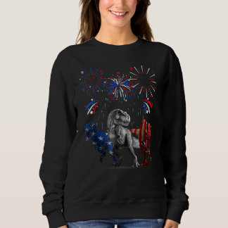 T Rex Dinosaur Firework 4th Of July Dino Independe Sweatshirt
