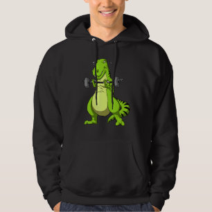 T Rex Dinosaur Fitness Gym Bodybuilder Weightlifti Hoodie