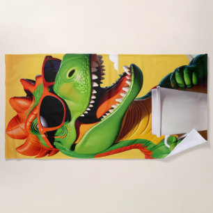 T-Rex Dinosaur Funny  Beach Towel