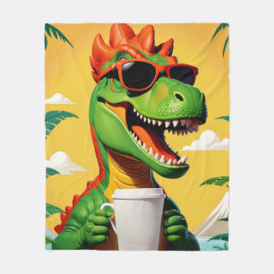T-Rex Dinosaur Funny  Fleece Blanket