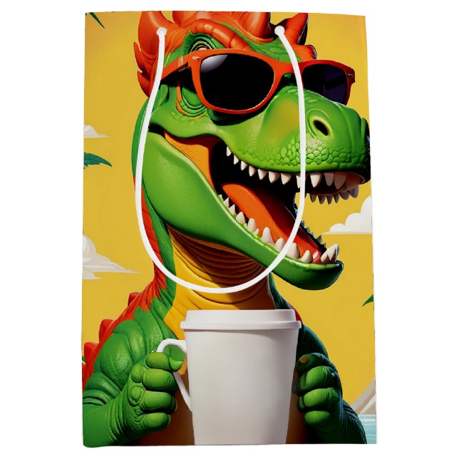 T-Rex Dinosaur Funny  Medium Gift Bag (Front)