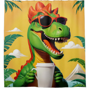 T-Rex Dinosaur Funny  Shower Curtain