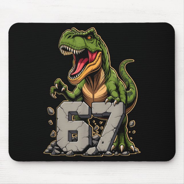 T-rex Dinosaur Funny Six Seven Meme Cool Tyrannosa Mouse Mat (Front)