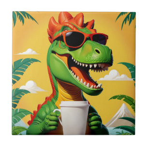 T-Rex Dinosaur Funny Tile