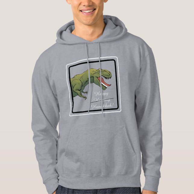 T-Rex Dinosaur Hanukkah Unisex hoodie Sweatshirt (Front)
