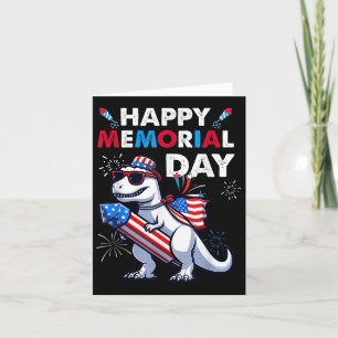 T Rex Dinosaur Happy Memorial Day 4th Of July Amer Card