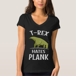T-Rex Dinosaur Hates Plank Fitness Gym