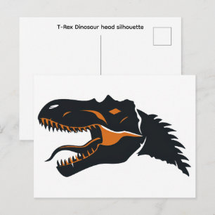 T-Rex Dinosaur head silhouette  Postcard