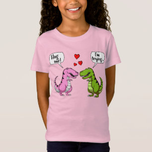 T-Rex Dinosaur Hug Me Funny Couple Joke T-Shirt