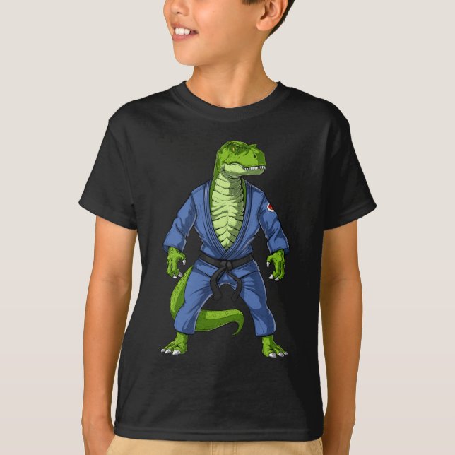 T-Rex Dinosaur Jiu-Jitsu T-Shirt (Front)