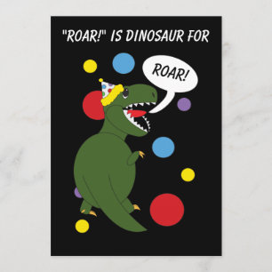 T-Rex Dinosaur Kids Birthday Party Invitation