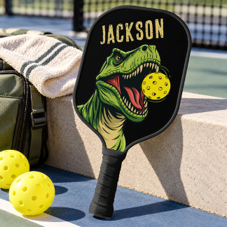 T-Rex Dinosaur Kids Name and Nickname Pickleball Paddle