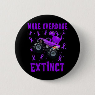 T Rex Dinosaur Monster Truck Make Overdose Extinct 6 Cm Round Badge