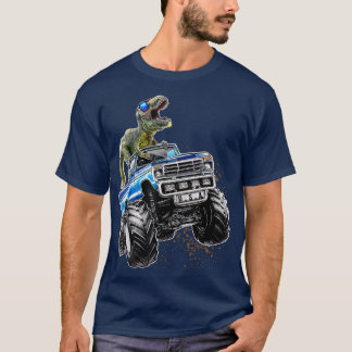 T Rex Dinosaur Monster Truck Patriotic Birthday Gi T-Shirt