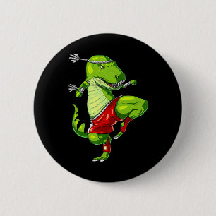 T-rex Dinosaur Muay Thai Boxing Karate Martial Art 6 Cm Round Badge