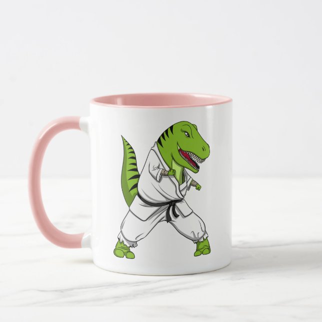 T-Rex Dinosaur Ninja Martial Arts Karate Mug (Left)