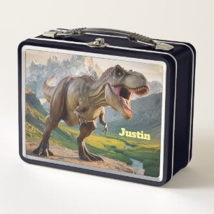 T-Rex Dinosaur Personalised Metal Lunch Box