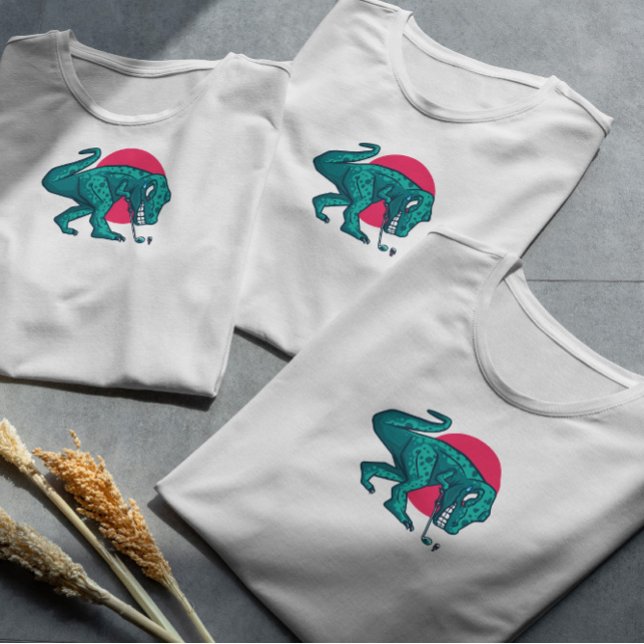 T Rex Dinosaur Playing Golf T-Shirt (Creator Uploaded)