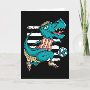 T-rex Dinosaur Plays Soccer - Trex Design  Card