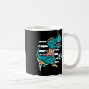 T-rex Dinosaur Plays Soccer - Trex Design Coffee Mug