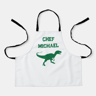 T-rex dinosaur print custom name  apron