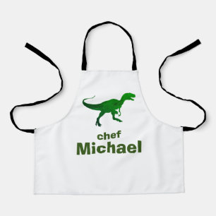T-rex dinosaur print custom name  apron