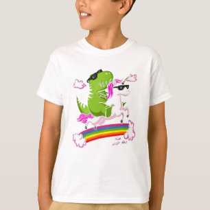 T-Rex Dinosaur Riding Unicorn T-Shirt