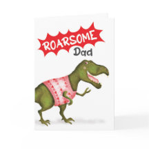 T.rex dinosaur 'Roarsome Dad' Father's Day card