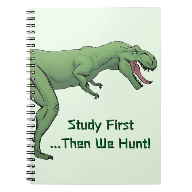 T-Rex Dinosaur School Spiral Notebook Paper (Front)