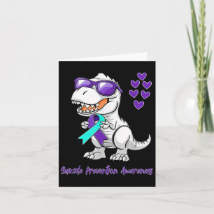 T-rex Dinosaur Suicide Prevention Awareness Day Di Card