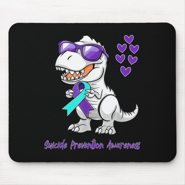 T-rex Dinosaur Suicide Prevention Awareness Day Di Mouse Mat (Front)
