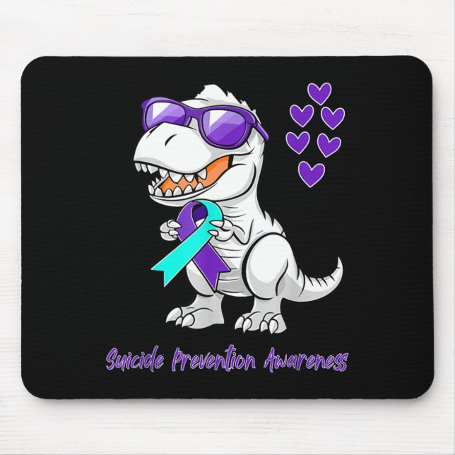 T-Rex Dinosaur Suicide Prevention Awareness Day Mouse Mat (Front)