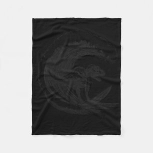 T-rex Dinosaur Surfing Surf Surfboard Surfer Fleece Blanket