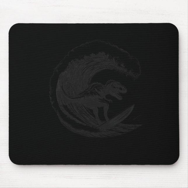 T-rex Dinosaur Surfing Surf Surfboard Surfer  Mouse Mat (Front)