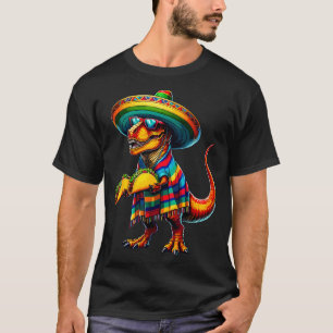 T-rex dinosaur taco lover cinco de mayo sombrero T-Shirt