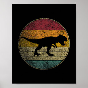 T Rex Dinosaur - Vintage Love Women Kids Men Retro Poster