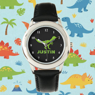T rex dinosaur watch personalised with kids name