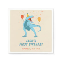 T-Rex Dinosaur Watercolor Birthday Party