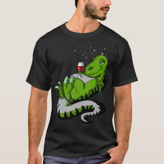 T-Rex Dinosaur Wine Party T-Shirt
