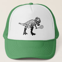 T-Rex Dinosaur with Tennis Racquet