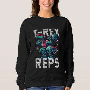 T-rex Dinosaur Workout Gym Fitness Men Boy Trainer Sweatshirt