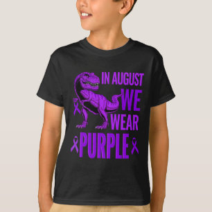 T Rex Dinosaurs In August We Wear Purple Overdose T-Shirt
