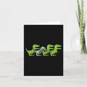 T-Rex Dinosaurs Puzzle Dino Autism Awareness ASL B Card