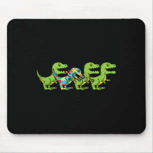 T-Rex Dinosaurs Puzzle Dino Autism Awareness ASL B Mouse Mat