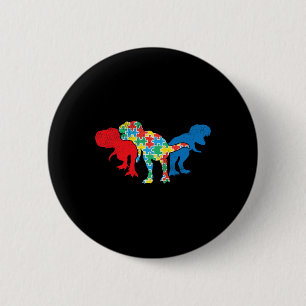 T-rex Dinosaurs Puzzle Dino Autism Awareness Asl G 6 Cm Round Badge